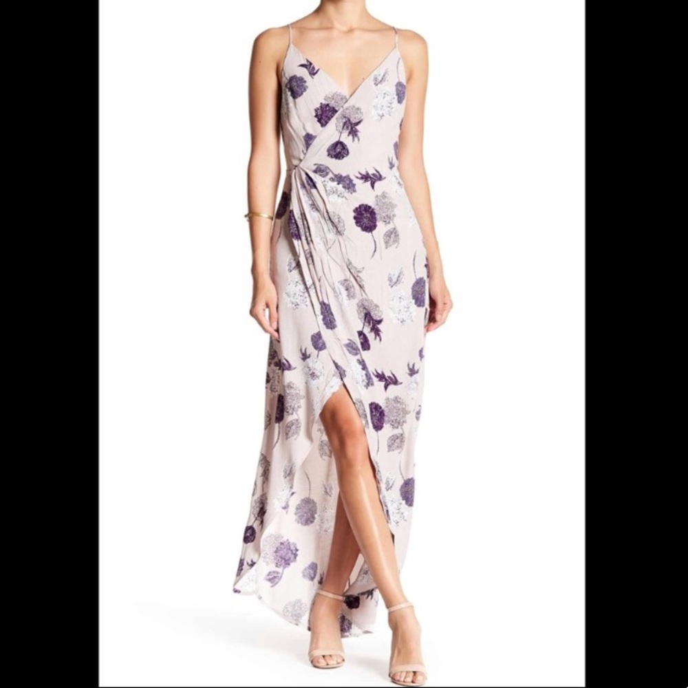 Astr the label floral wrap dress